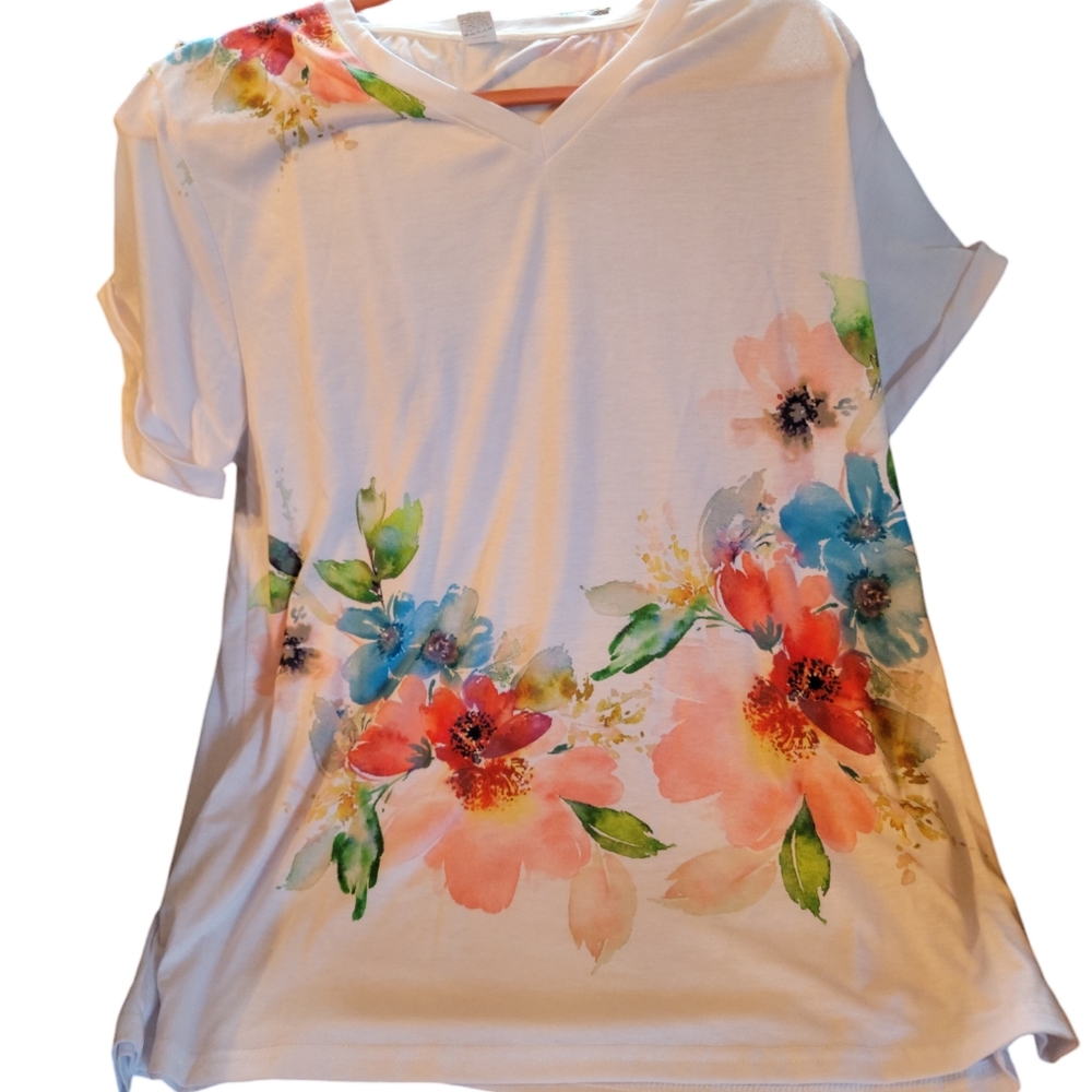 NWOT Pink Lady 1X Floral Top